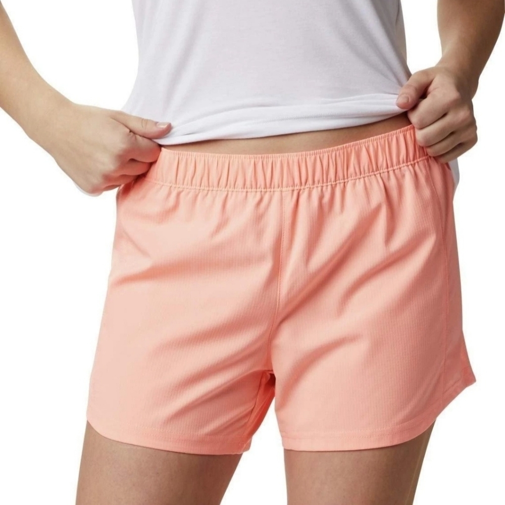 Columbia PFG Tamiami Pull-on 5" Short Bright Tiki Pink Omni-shade Womens Plus 1X